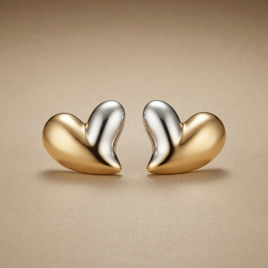 Graceful Sparkle Heart Earrings — product view
